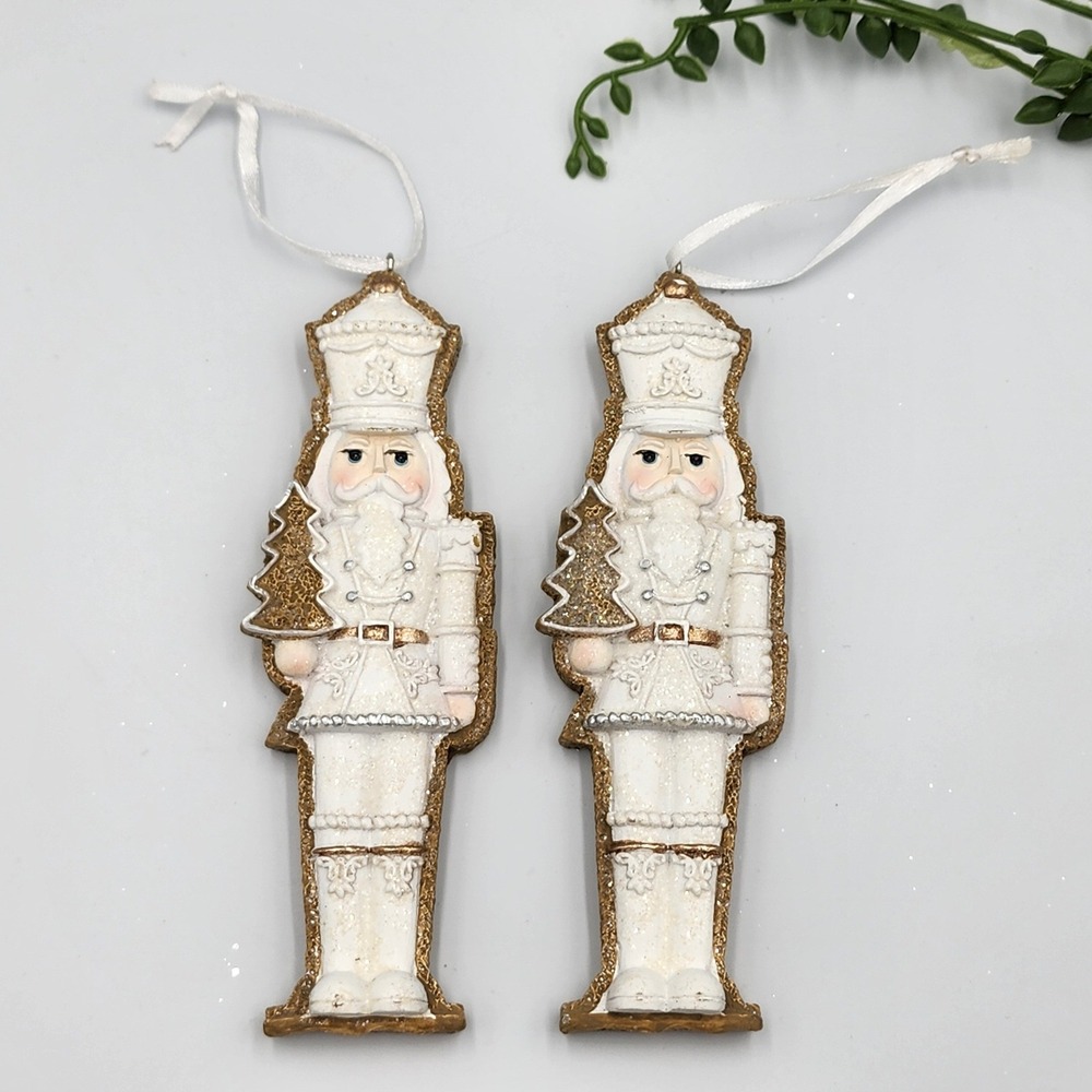 Gingerbread Nutcracker Cookie Ornaments Baker Baking Christmas Kitchen 2 Pc NEW